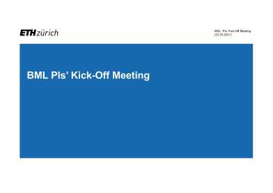 First slide  BML kick-off meeting